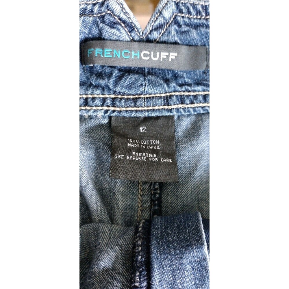 French Cuff Denim Skirt Womens Size 12 Midi Y2K 90s Western Boho - Picture 3 of 6